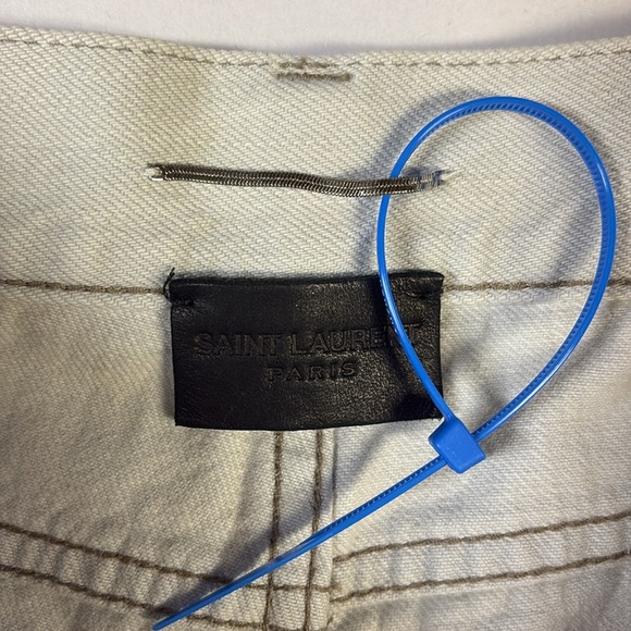 SAINT LAURENT Carrot Fit Denim Jeans Grey Off White Size 28 NWT - Picture 10 of 12